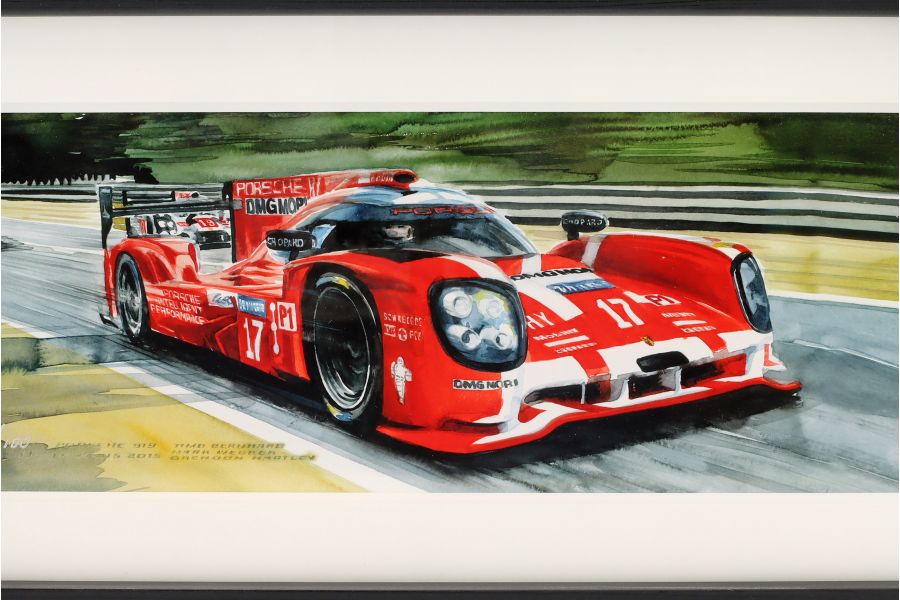 Painting  50 x 20 cm: Return of the Red Baron / 24h LeMans 2015